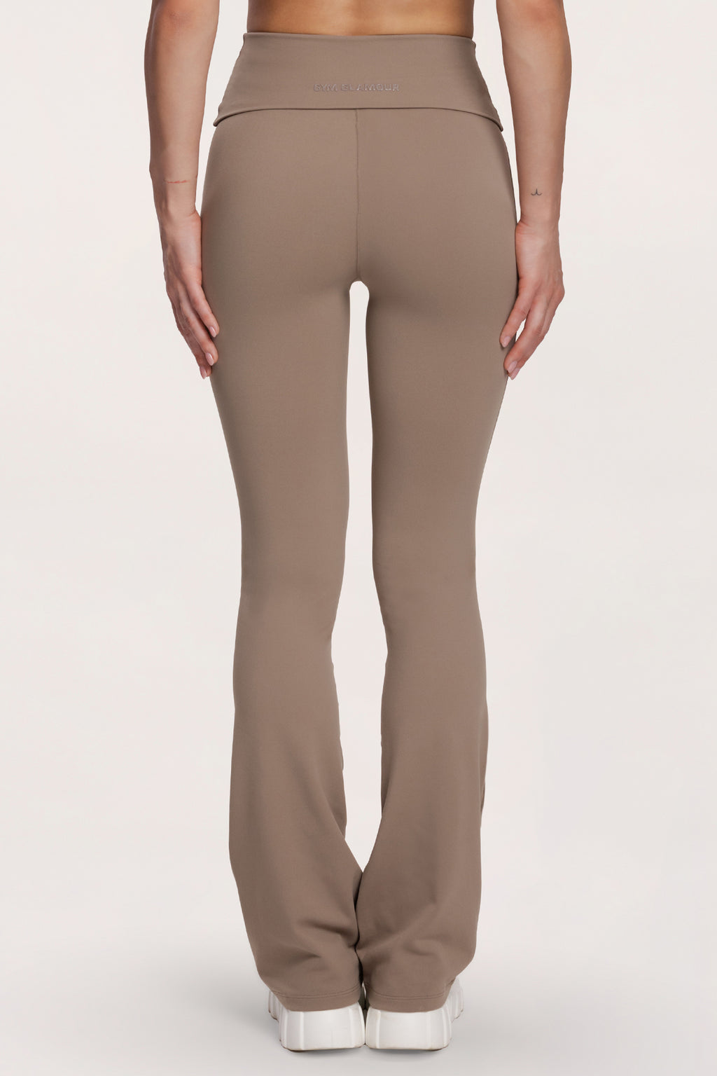 Flared pilates era warm beige