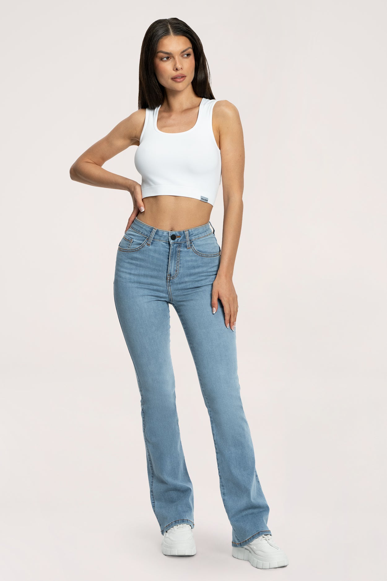 Perfect slim flare jeans light blue long