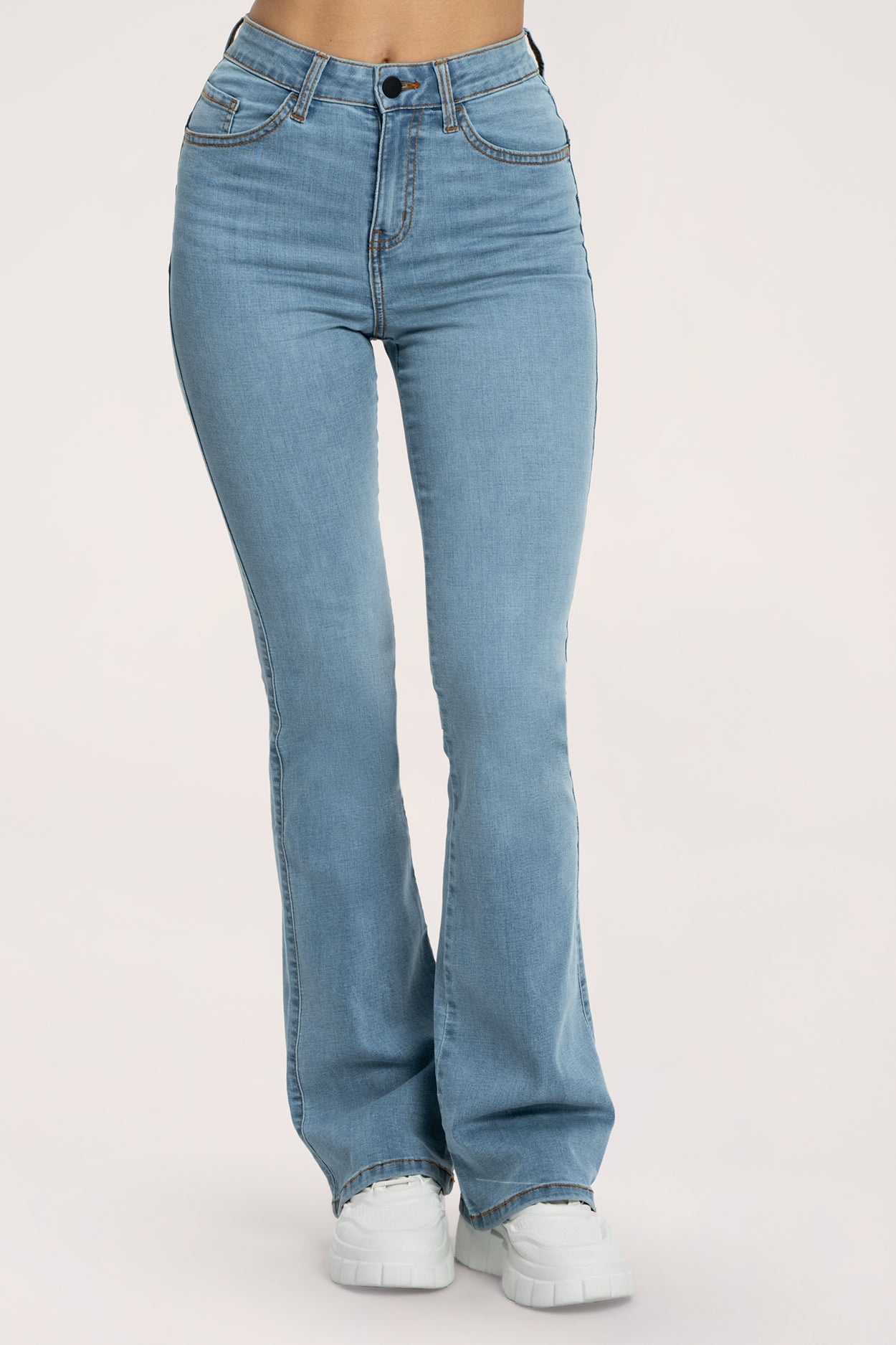 Perfect slim flare jeans light blue long