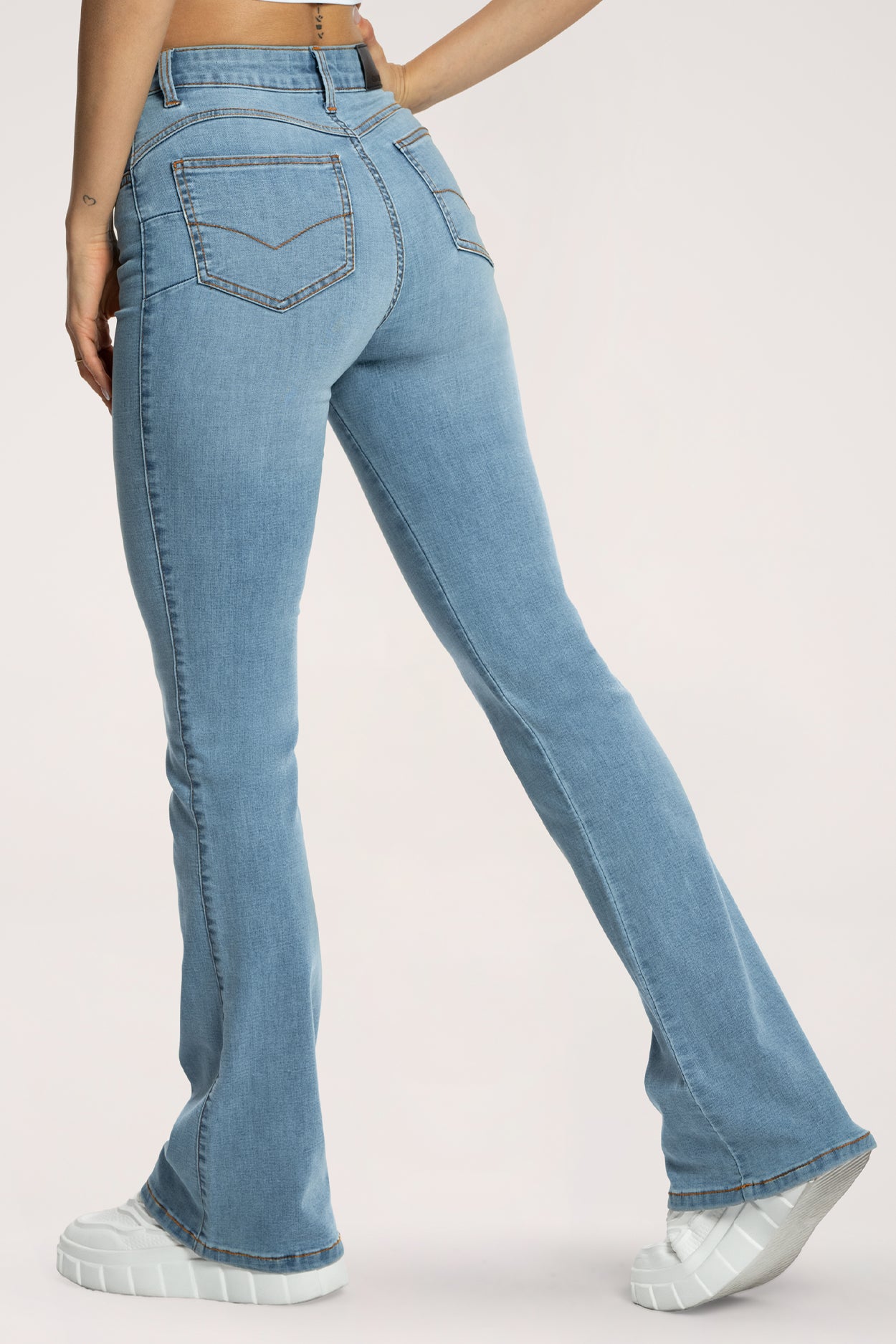 Perfect slim flare jeans light blue long