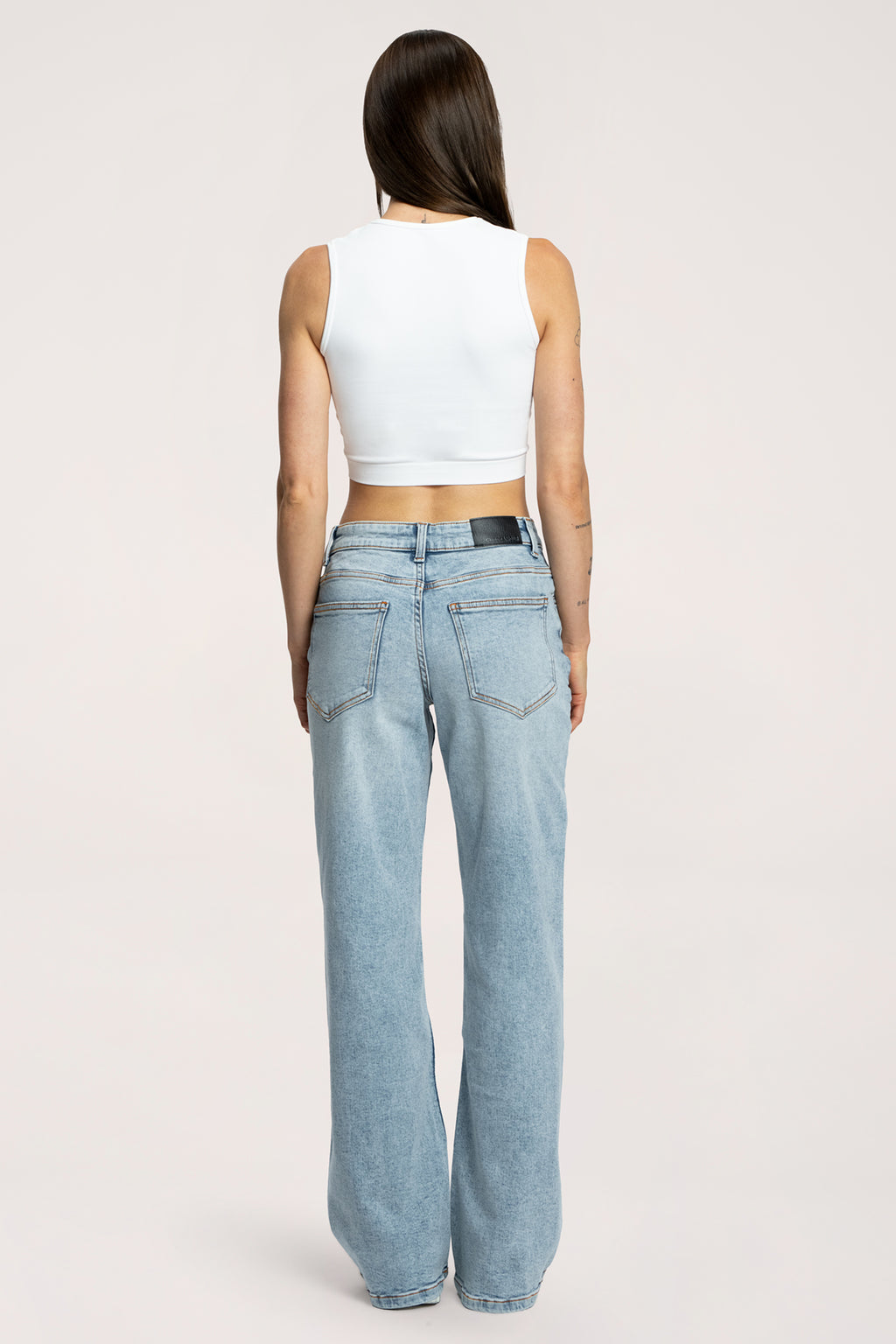 Wide low-waist jeans light blue