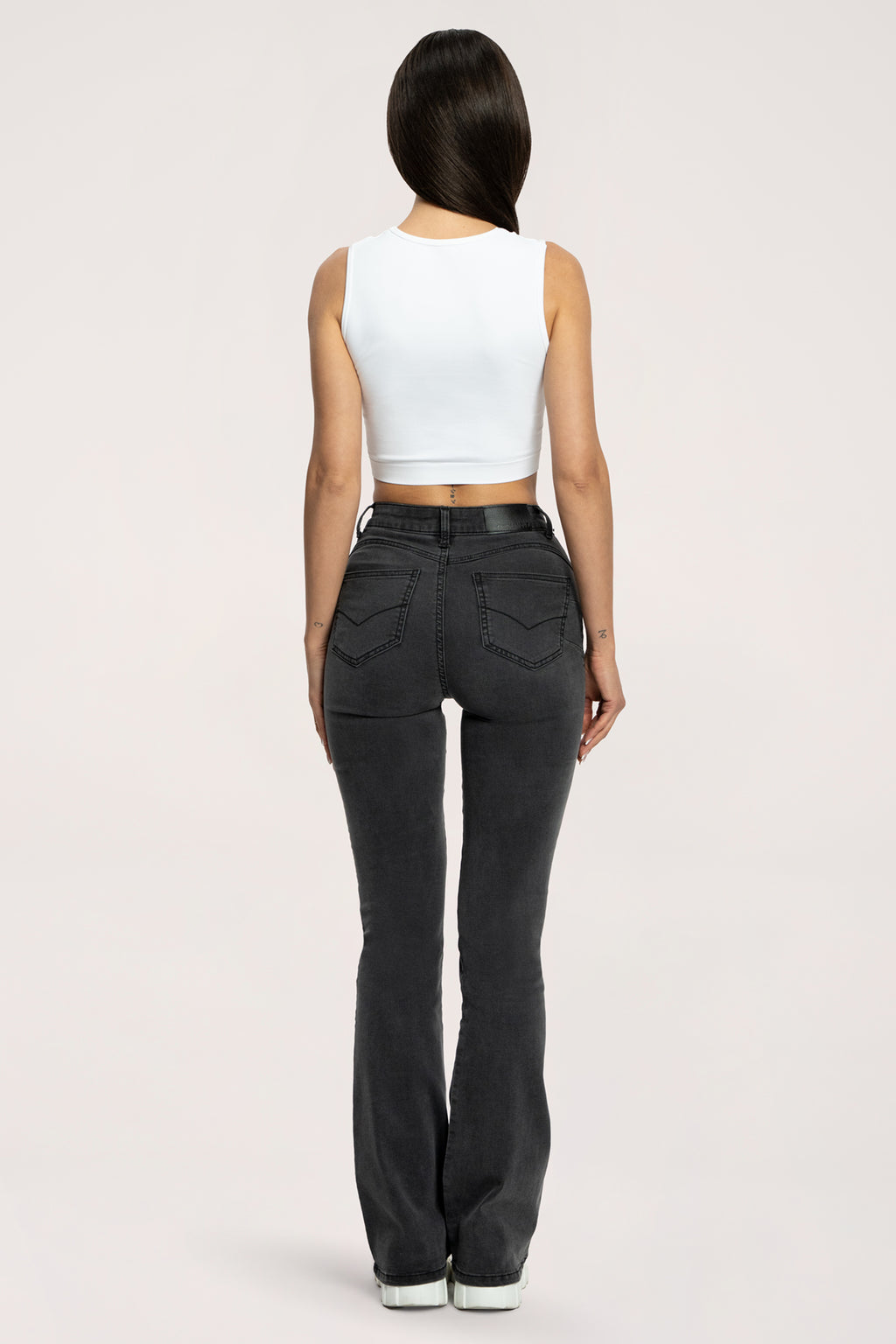 Perfect slim flare jeans black long