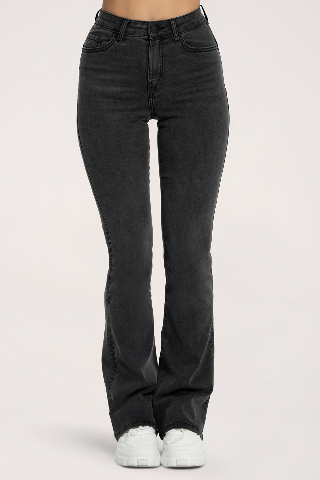 Perfect slim flare jeans black long