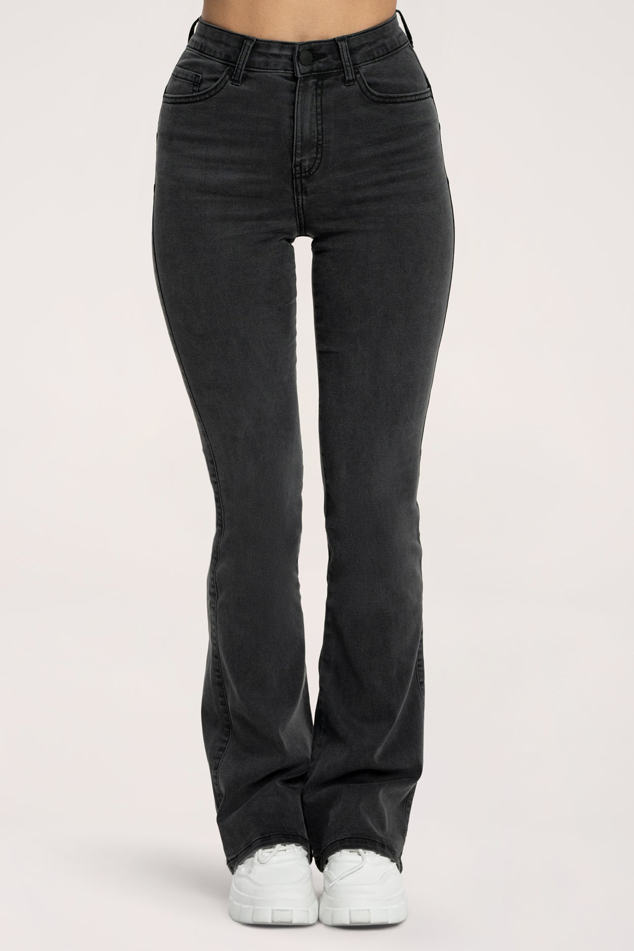 Perfect slim flare jeans black long