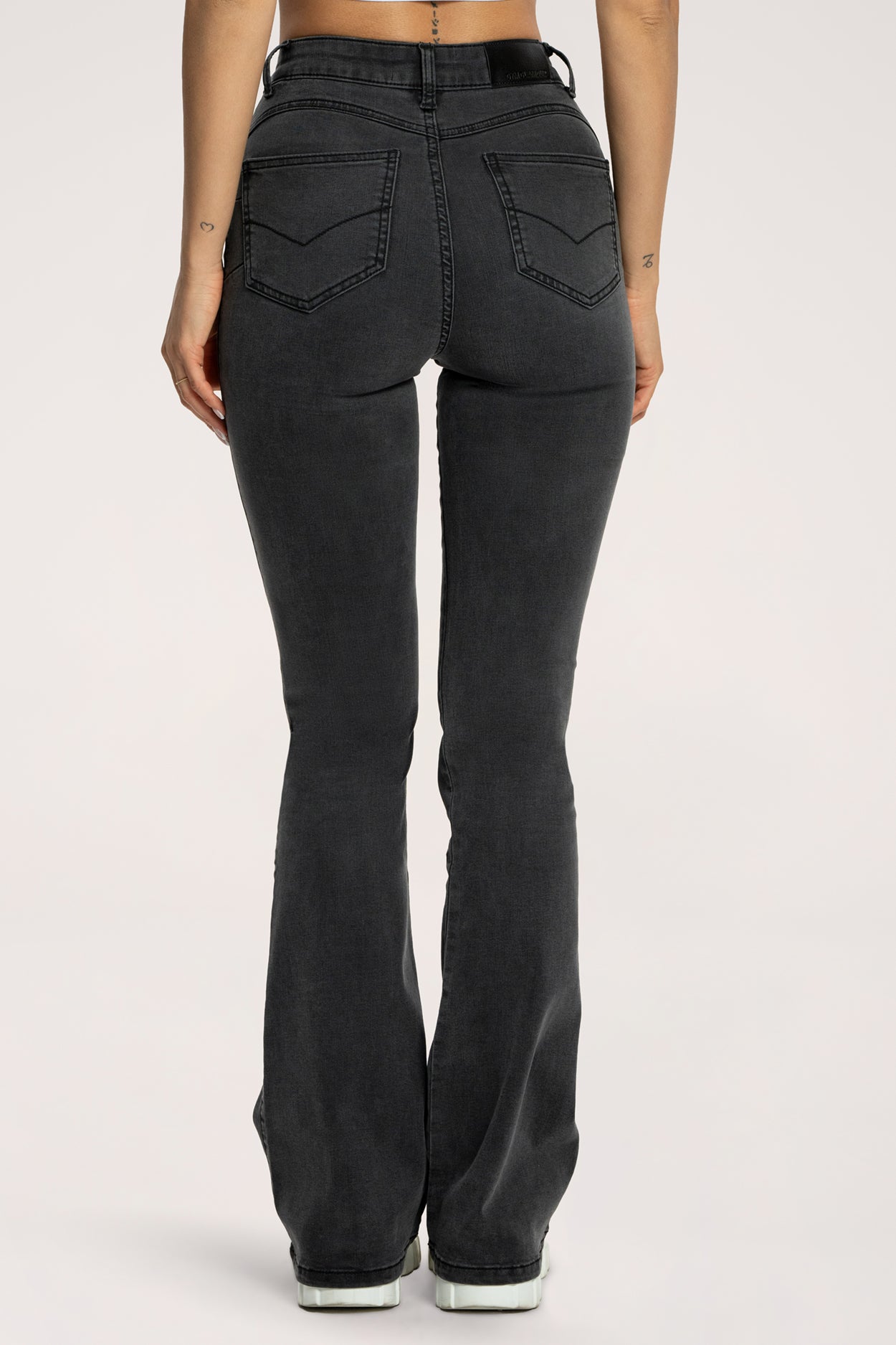 Perfect slim flare jeans black long