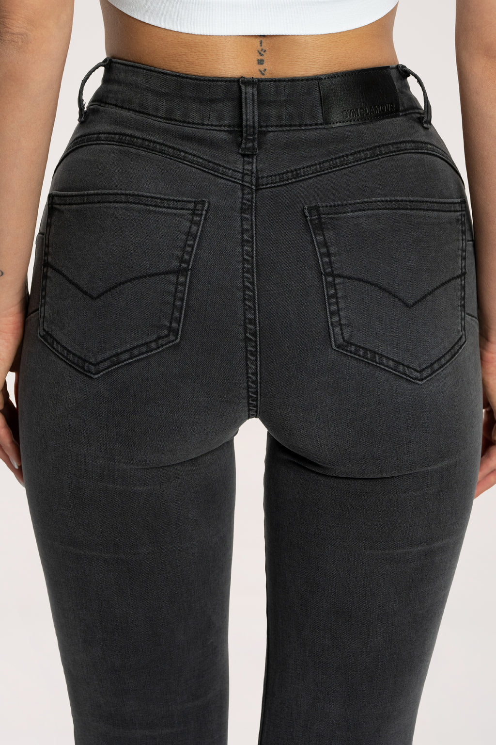 Perfect slim flare jeans black long