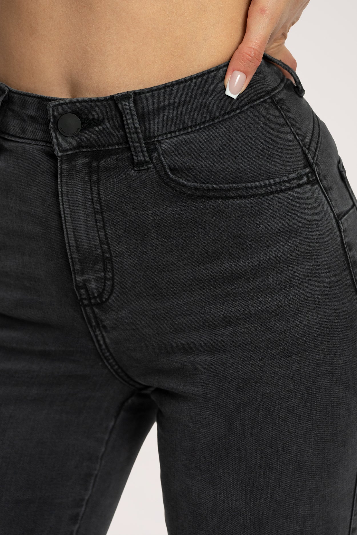 Perfect slim flare jeans black long