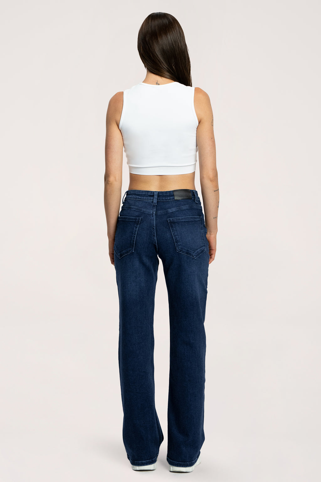 Wide low-waist jeans navy blue