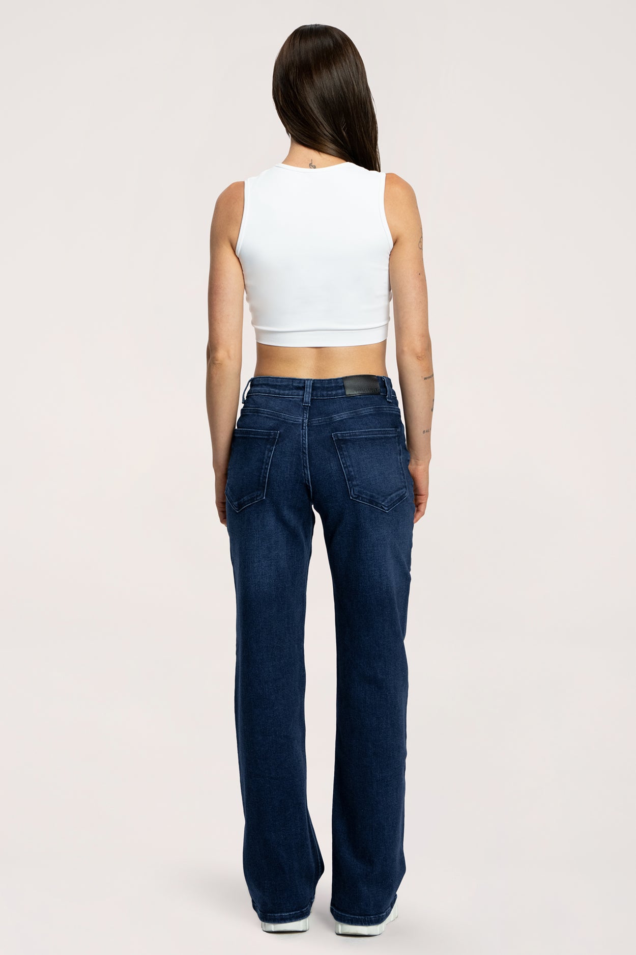 Wide low-waist jeans navy blue