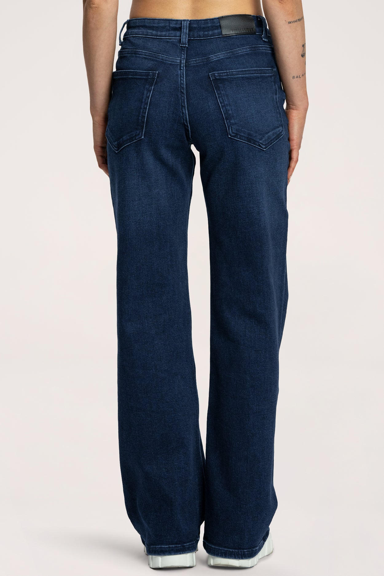 Wide low-waist jeans navy blue