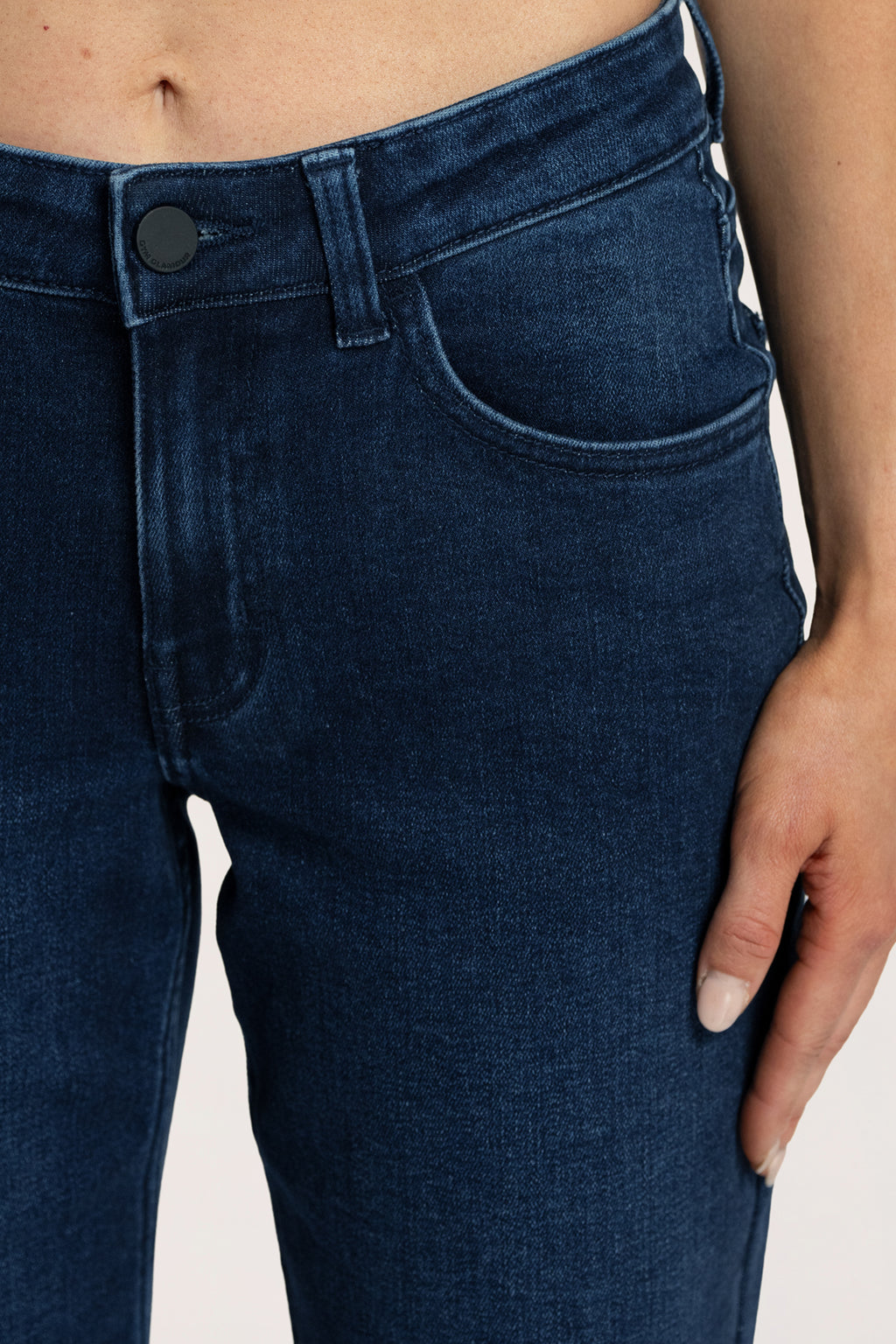 Wide low-waist jeans navy blue