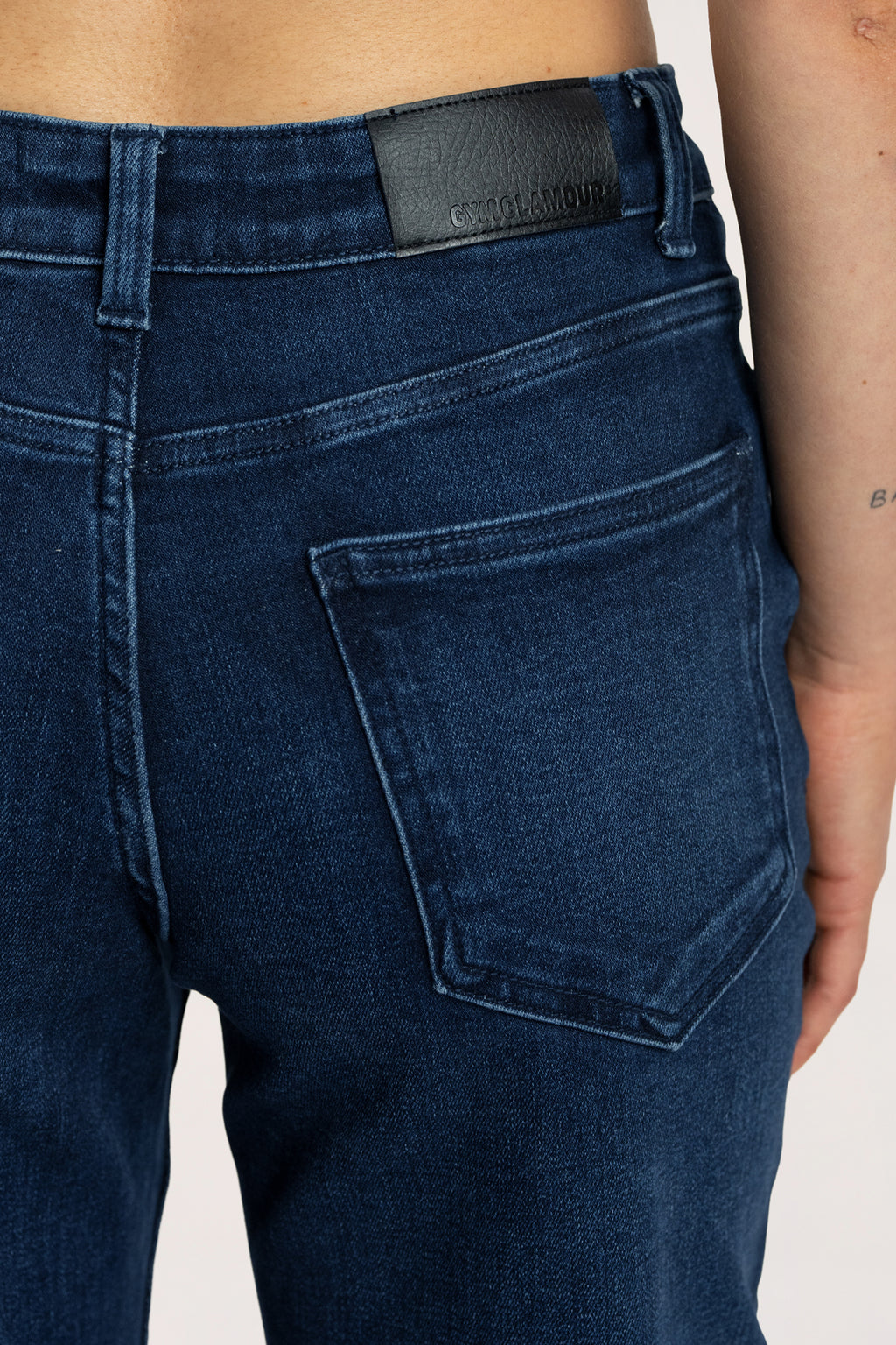 Wide low-waist jeans navy blue