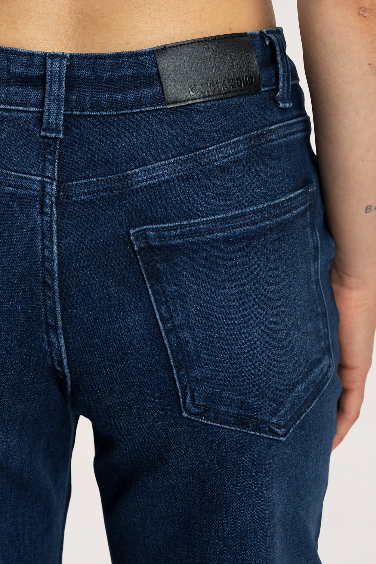 Wide low-waist jeans navy blue