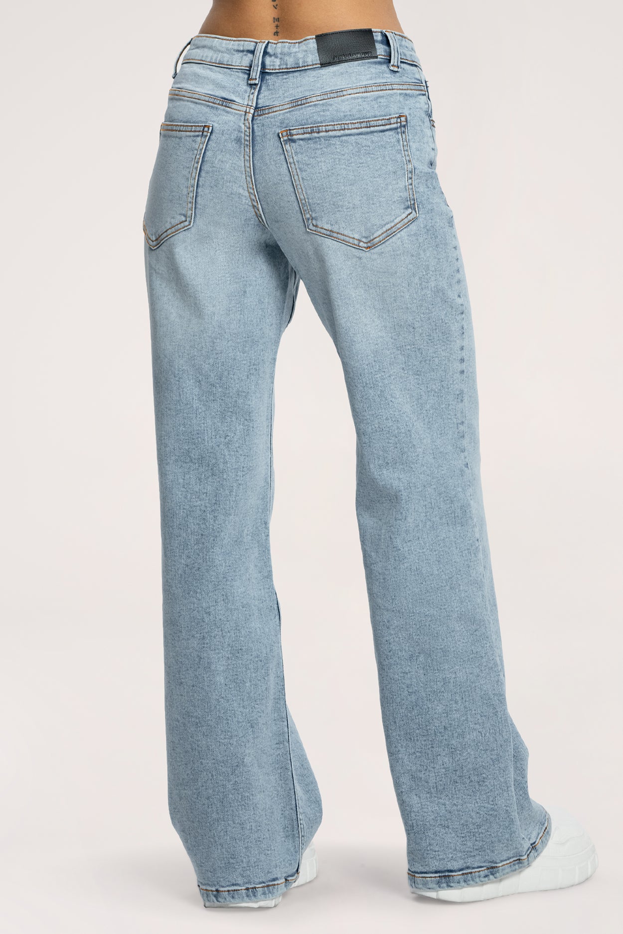 Low waist wide jeans light blue long