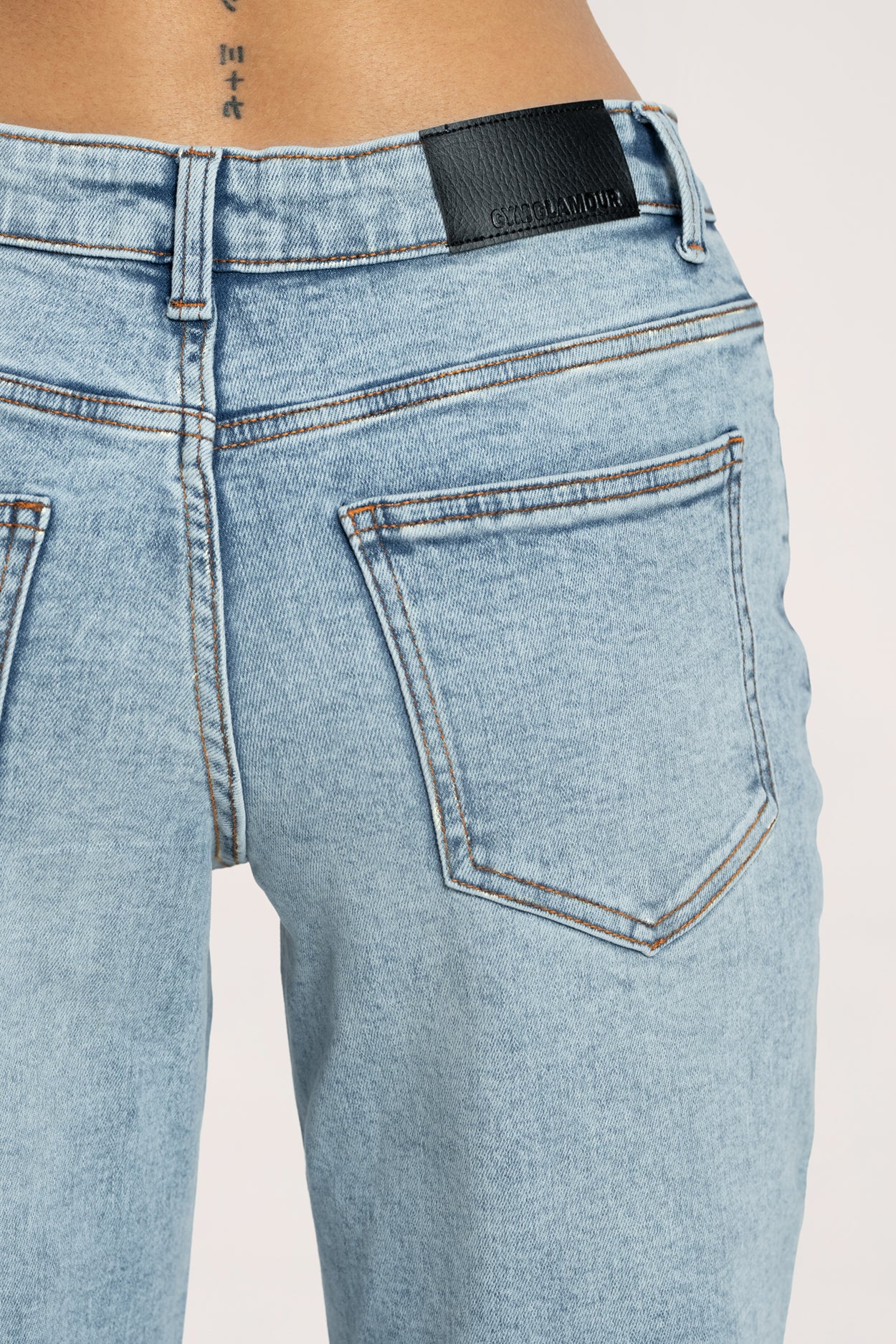 Low waist wide jeans light blue long