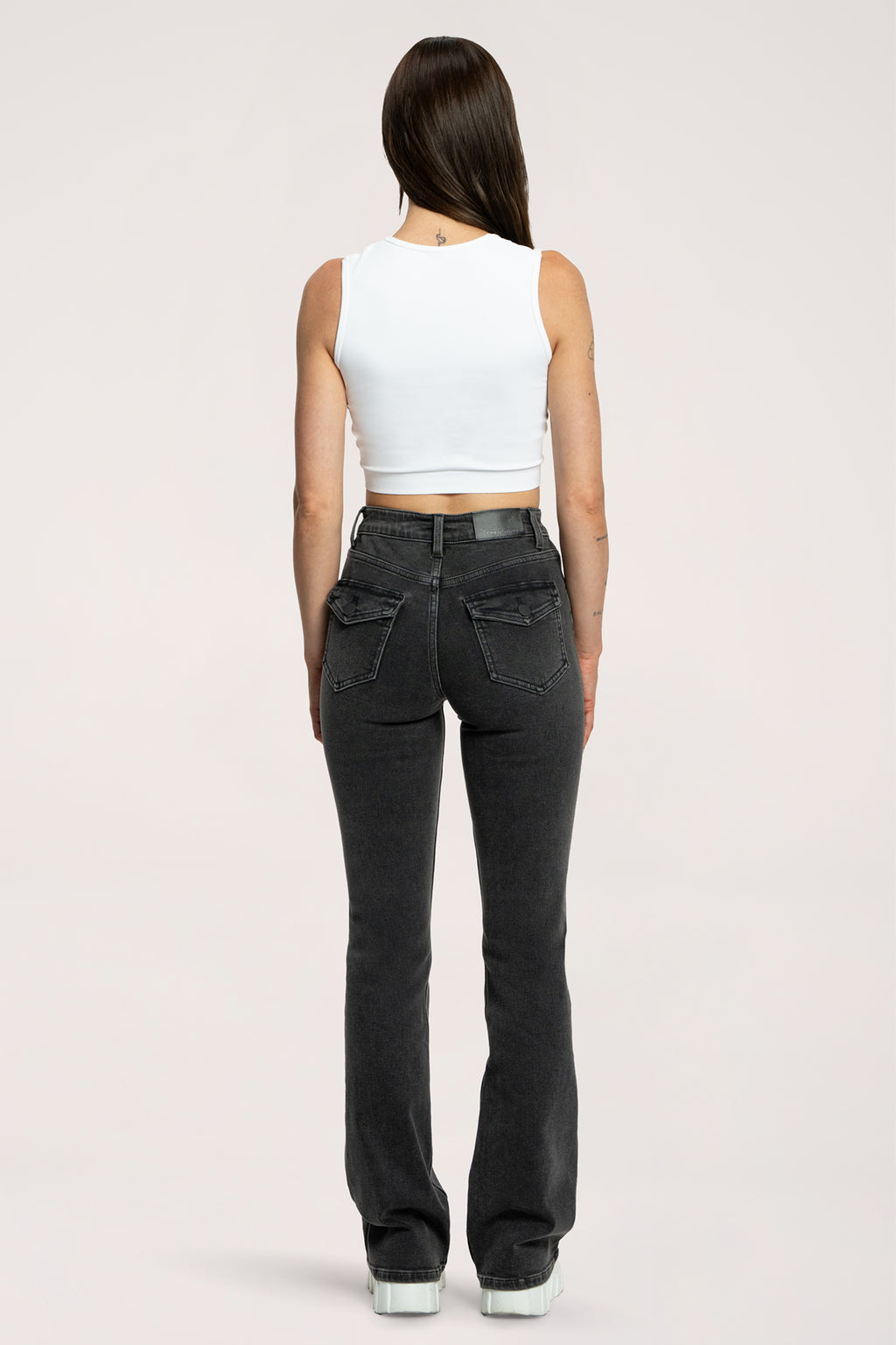 Push up flare jeans black