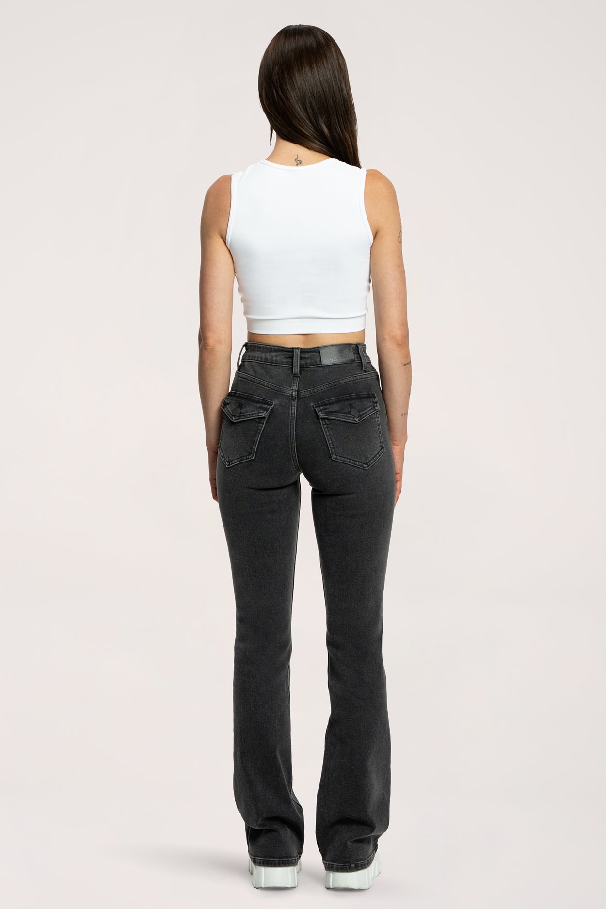 Push up flare jeans black
