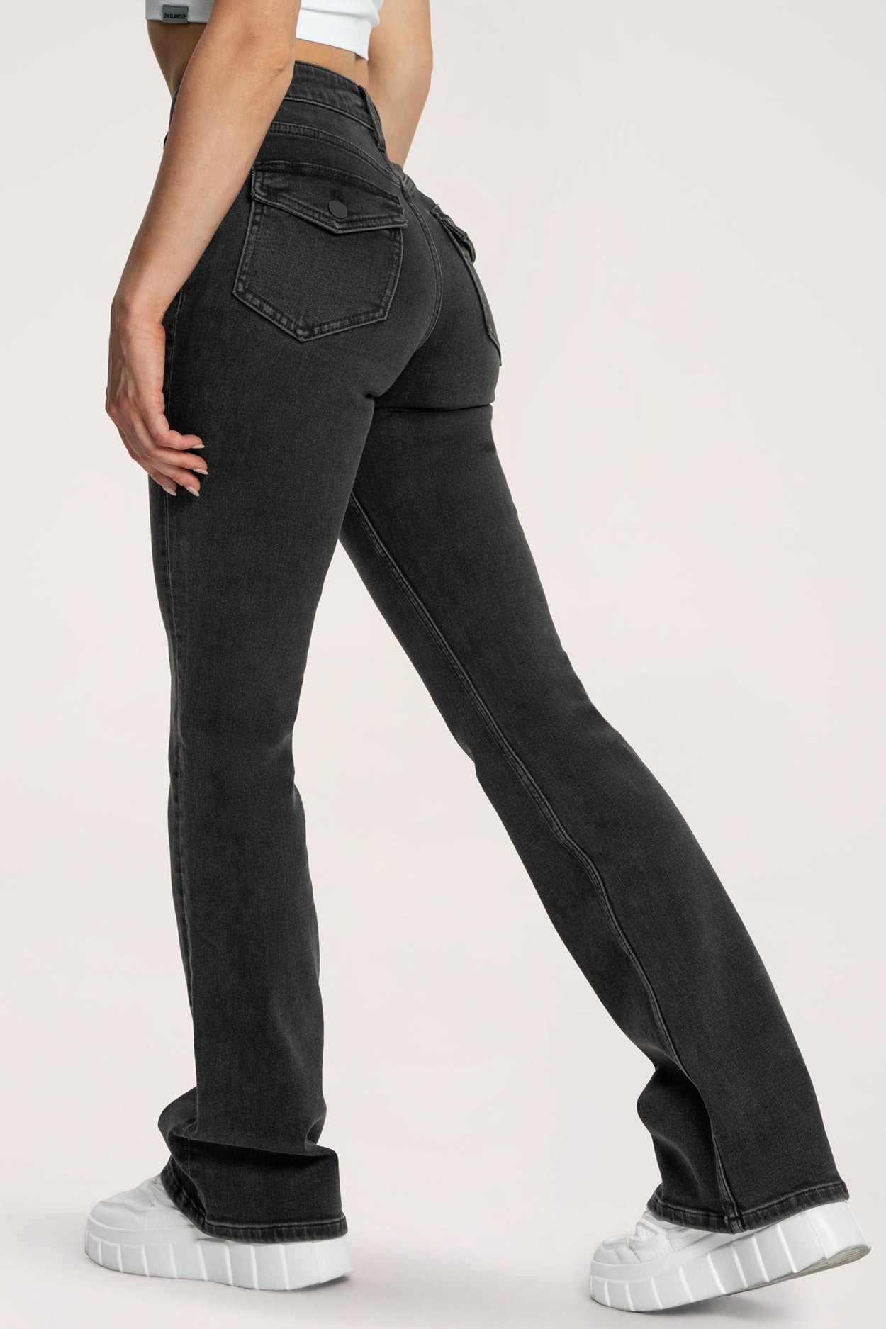 Push up flare jeans black