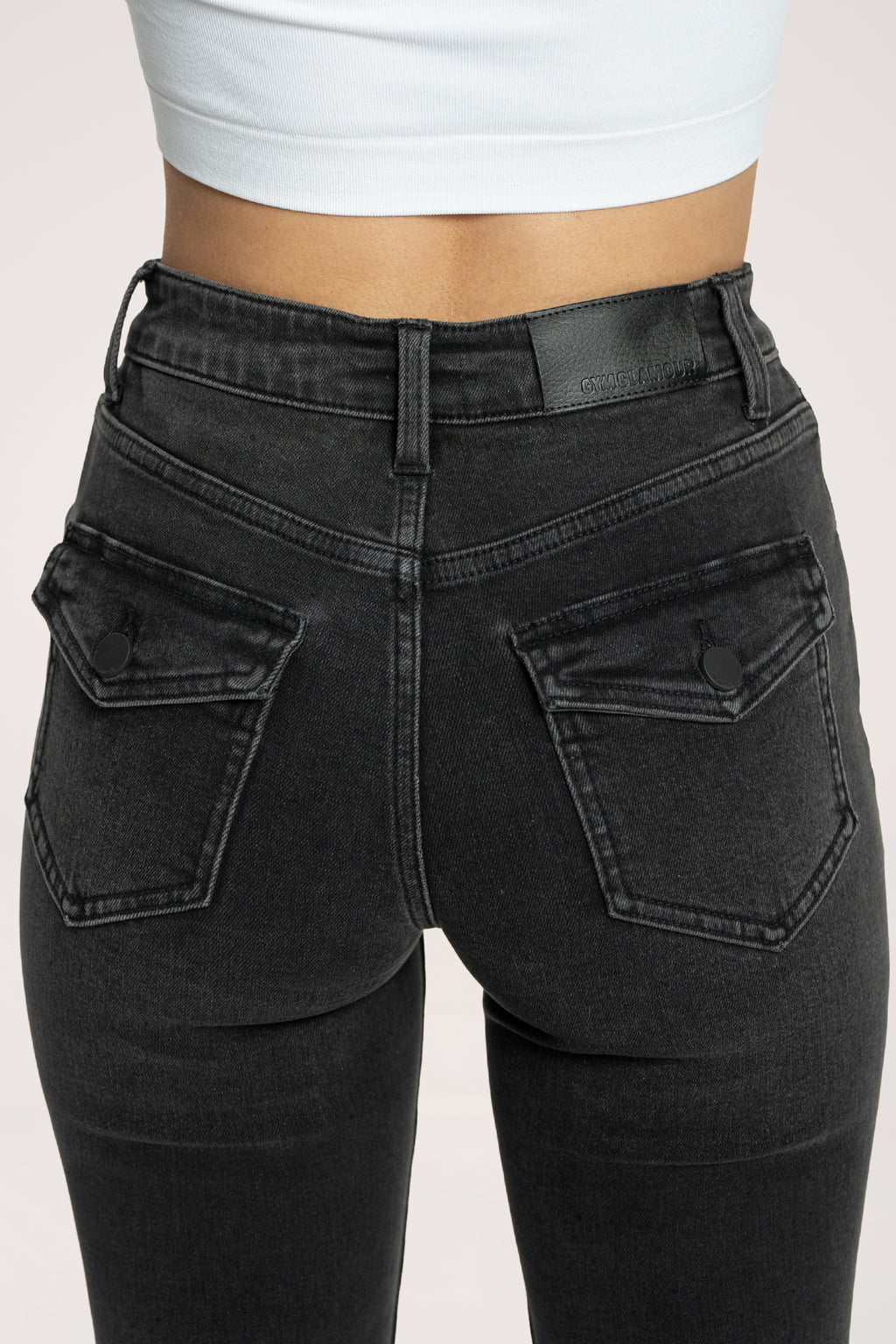 Push up flare jeans black