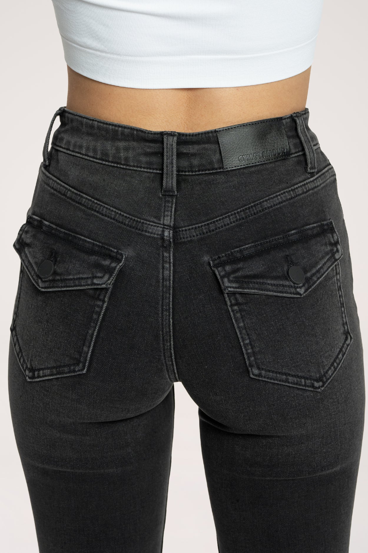 Push up flare jeans black
