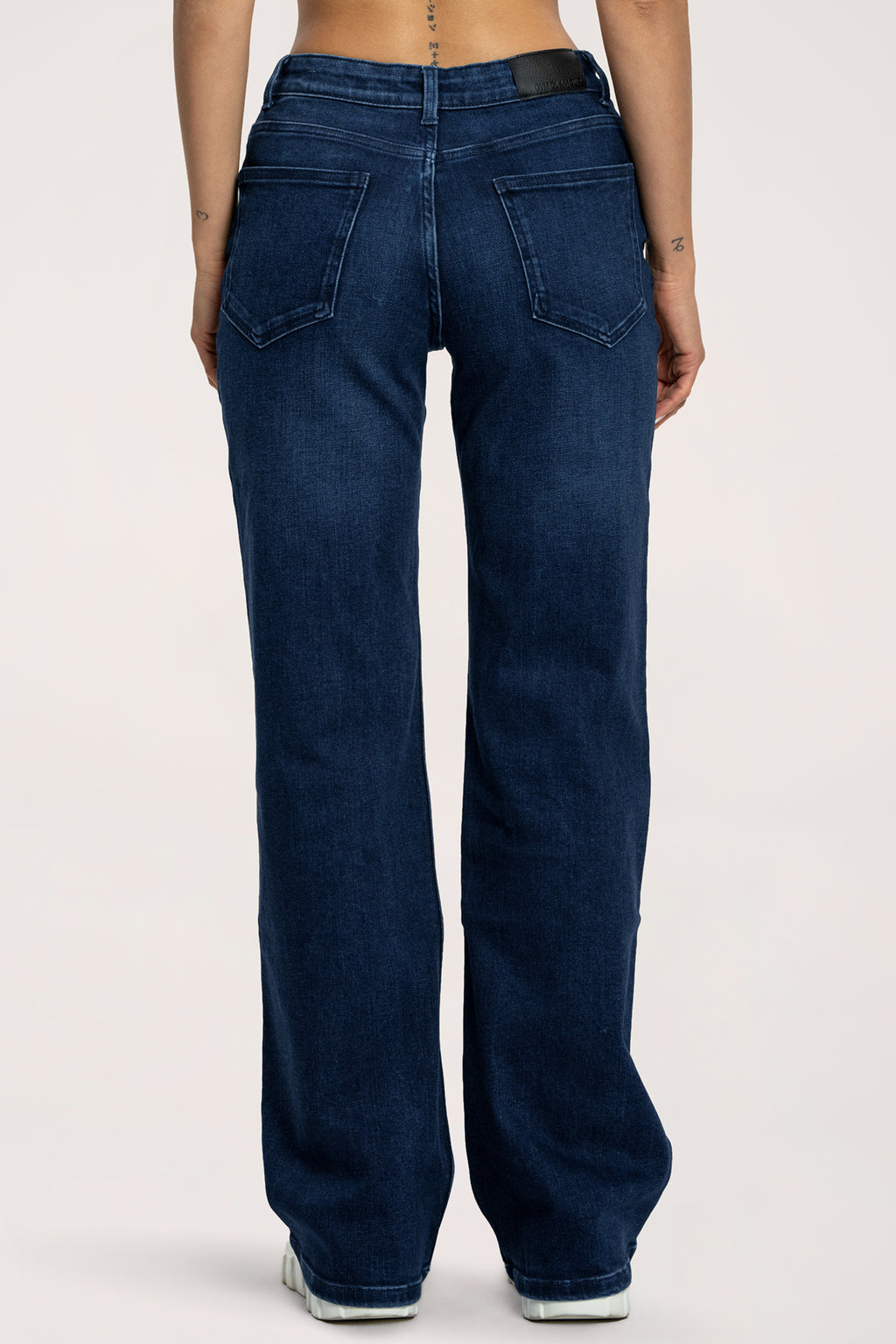 Low waist wide jeans navy blue long