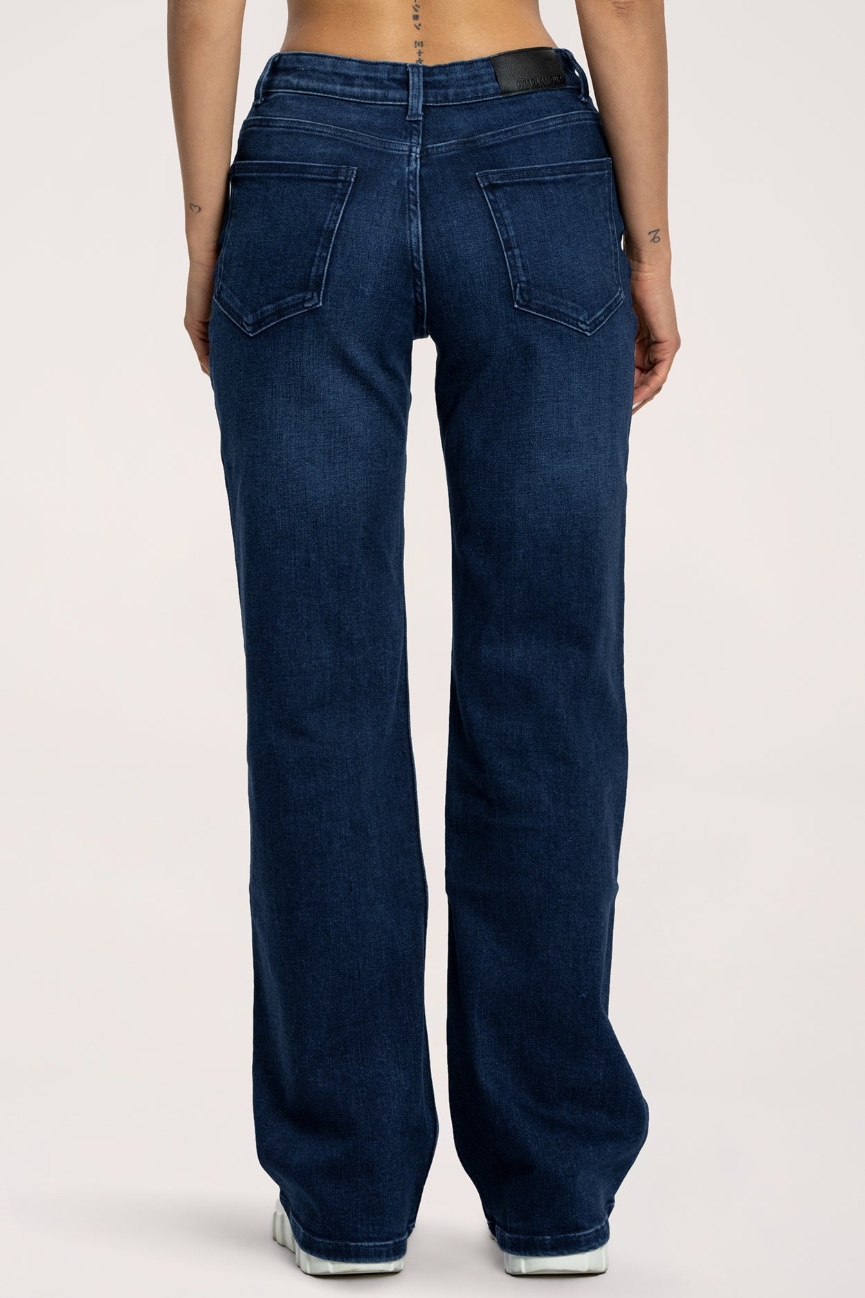 Low waist wide jeans navy blue long