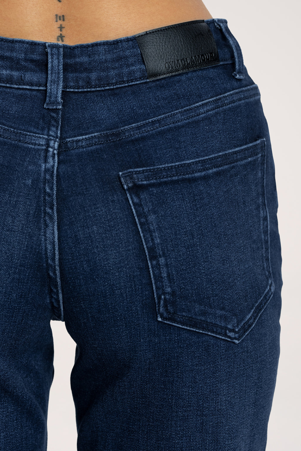 Low waist wide jeans navy blue long
