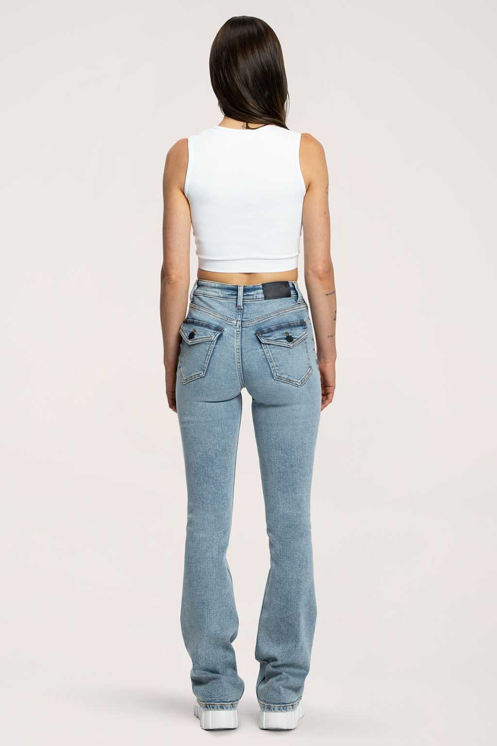 Push up flare jeans light blue