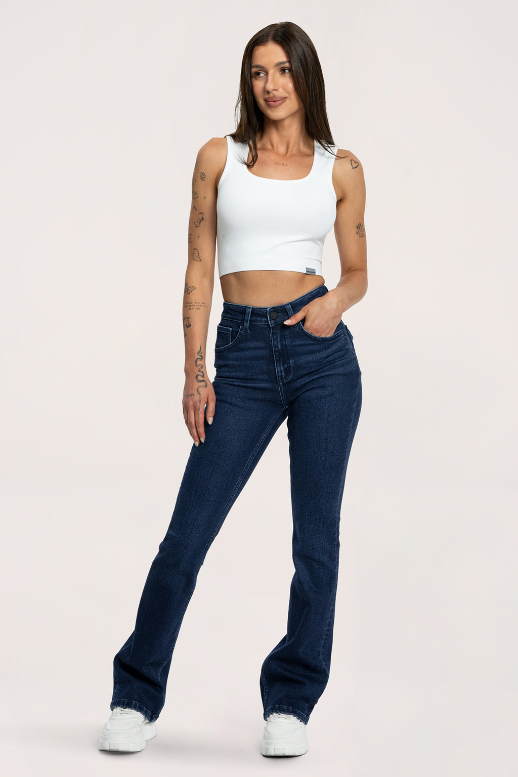 Push up flare jeans navy blue