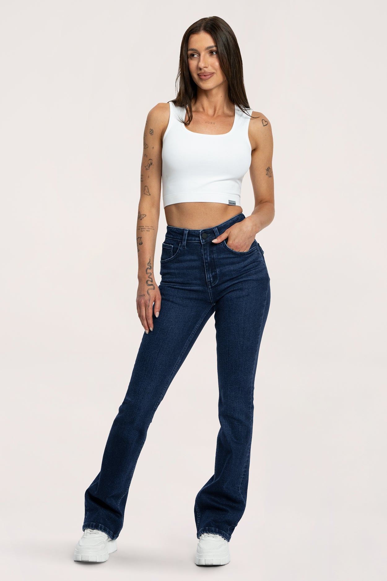 Push up flare jeans navy blue