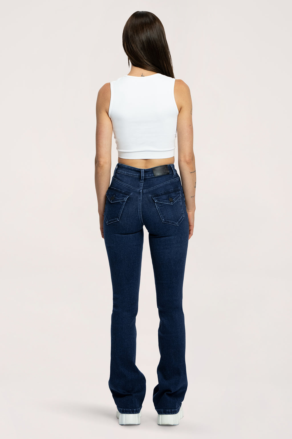 Push up flare jeans navy blue