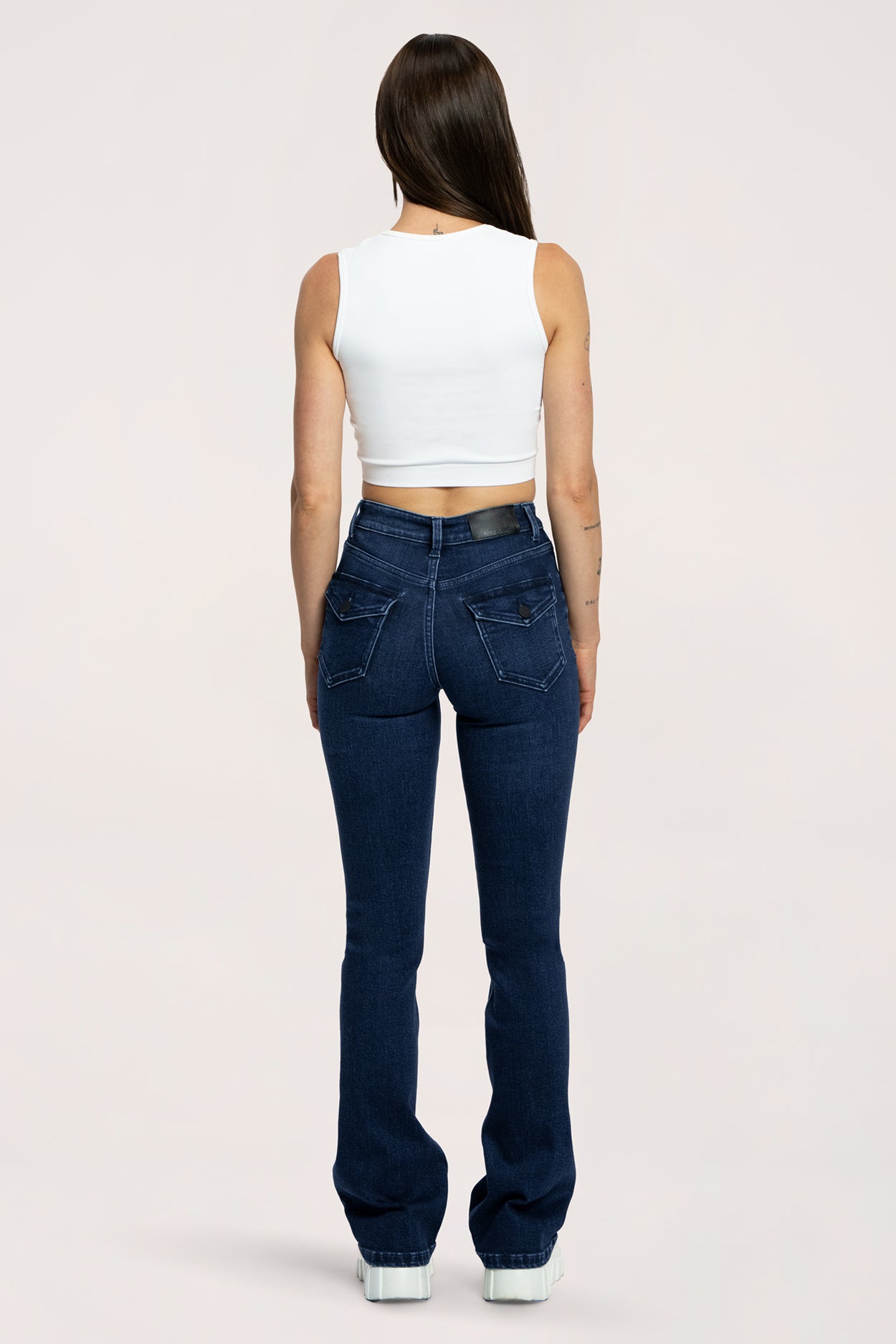 Push up flare jeans navy blue