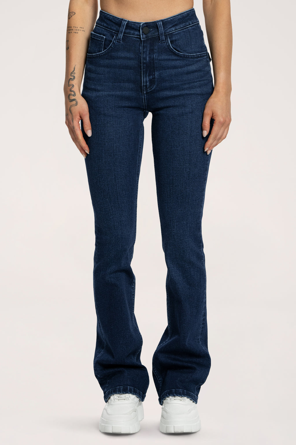 Push up flare jeans navy blue