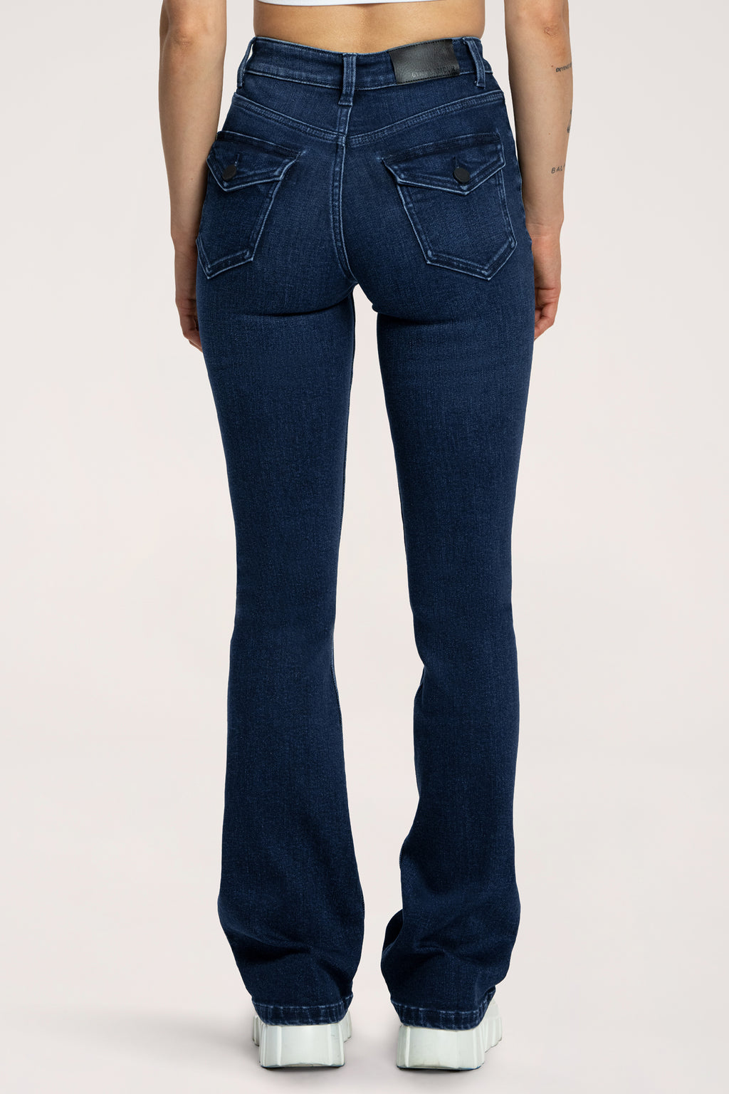 Push up flare jeans navy blue