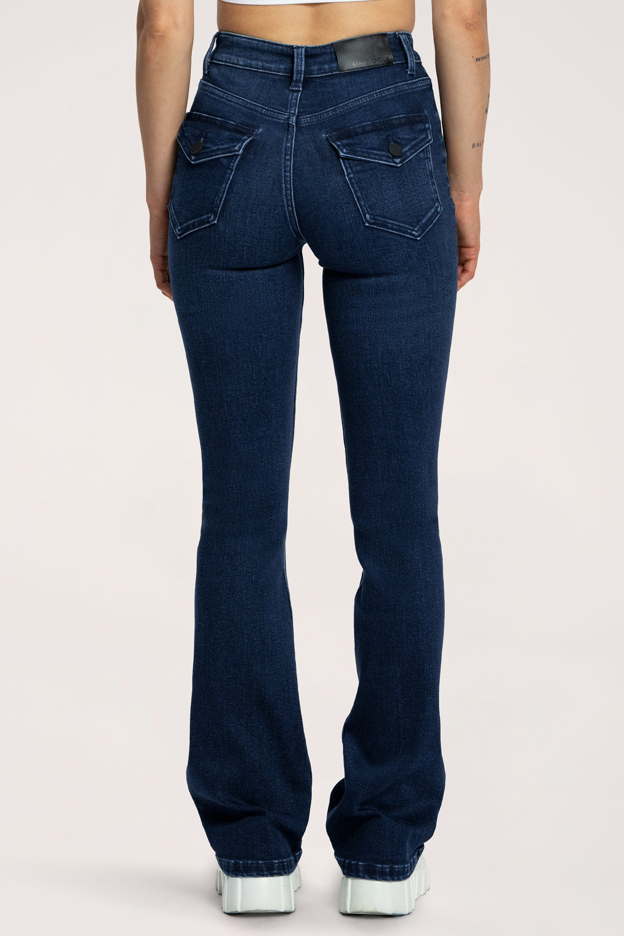 Push up flare jeans navy blue