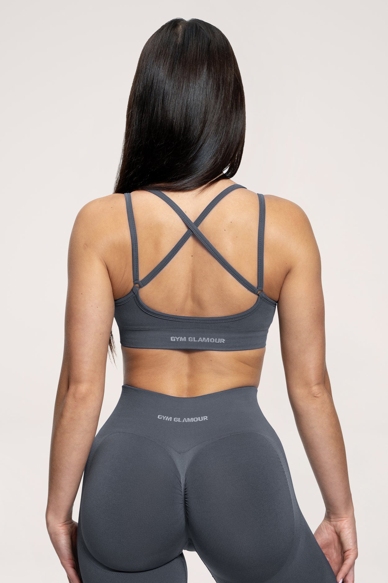 Fake BBL sports bra steel