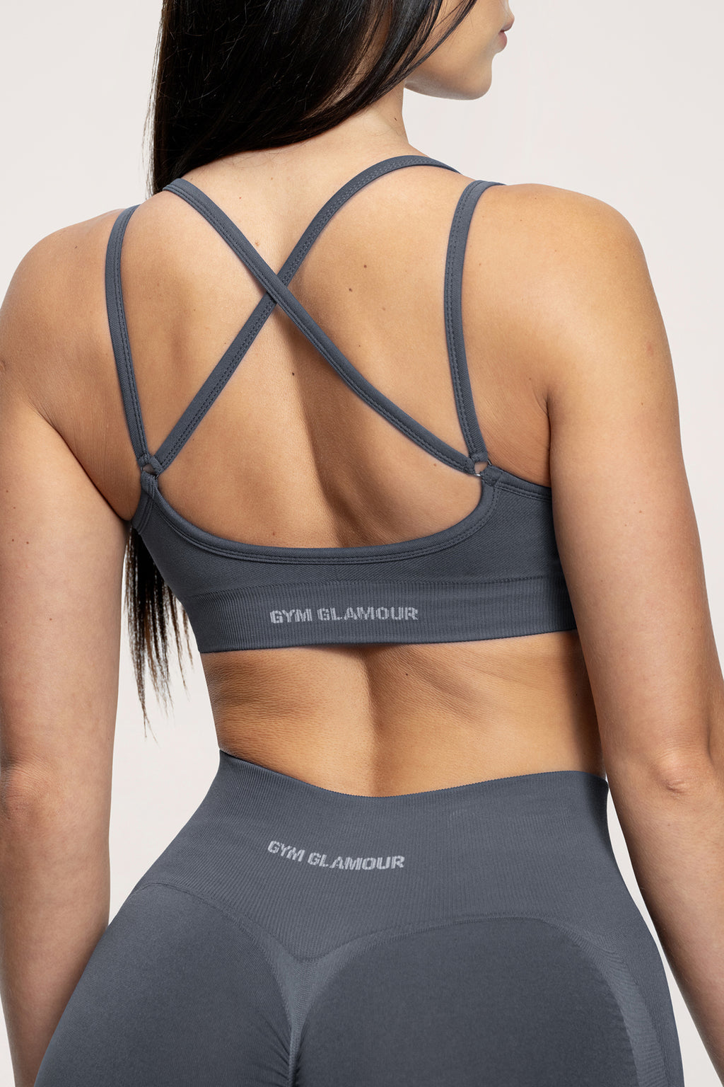 Fake BBL sports bra steel