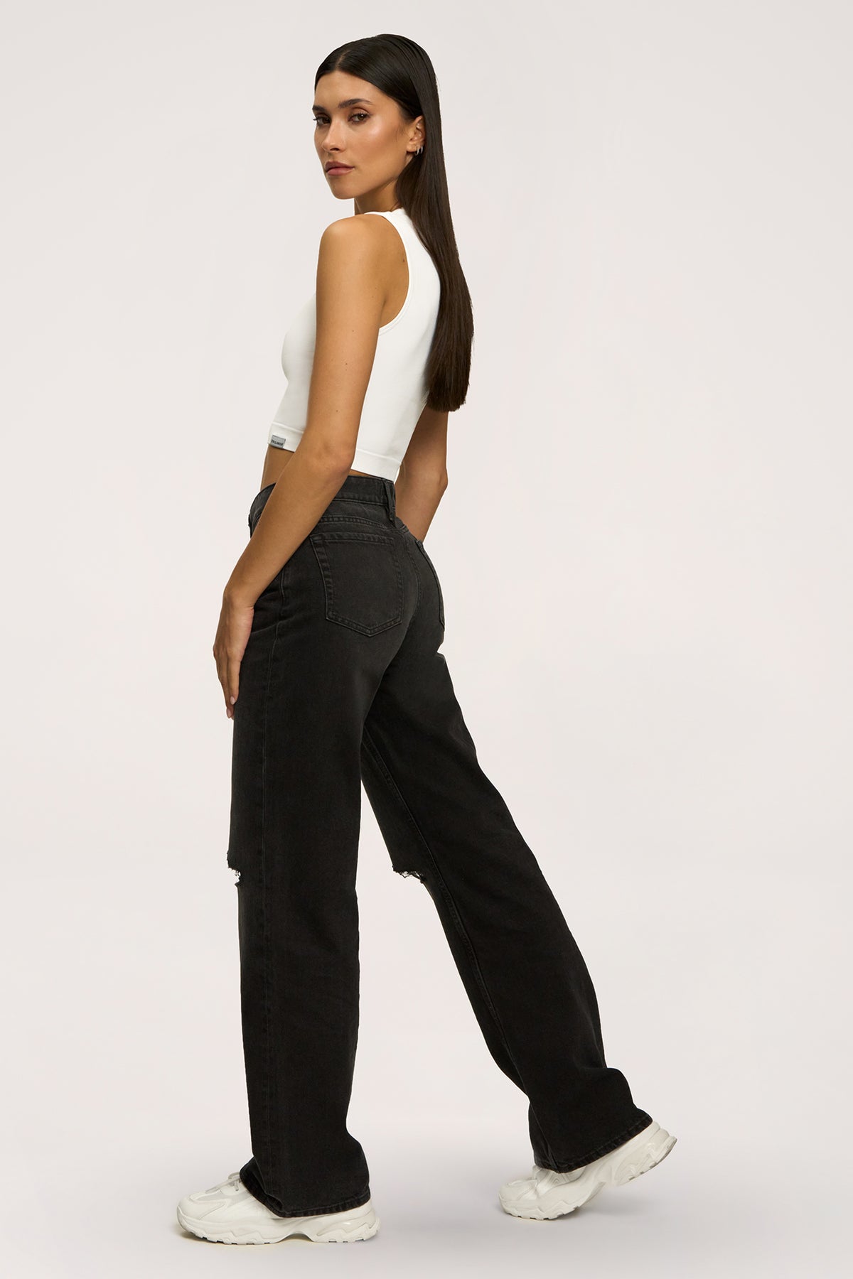 Wide relaxed jeans black