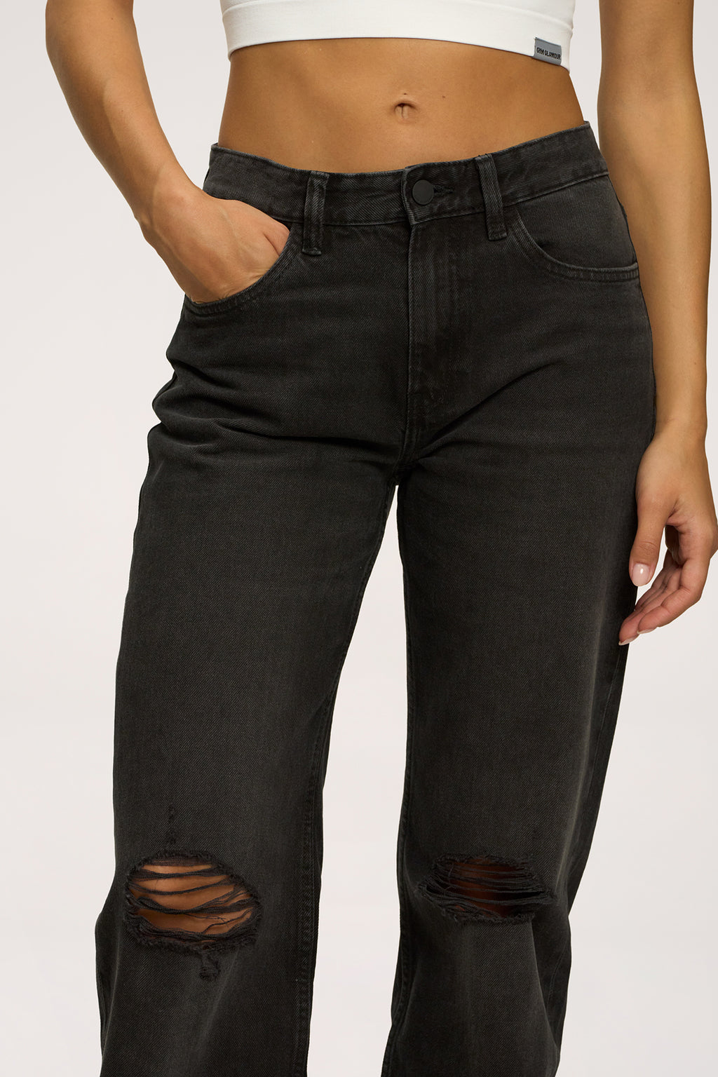 Wide relaxed jeans black