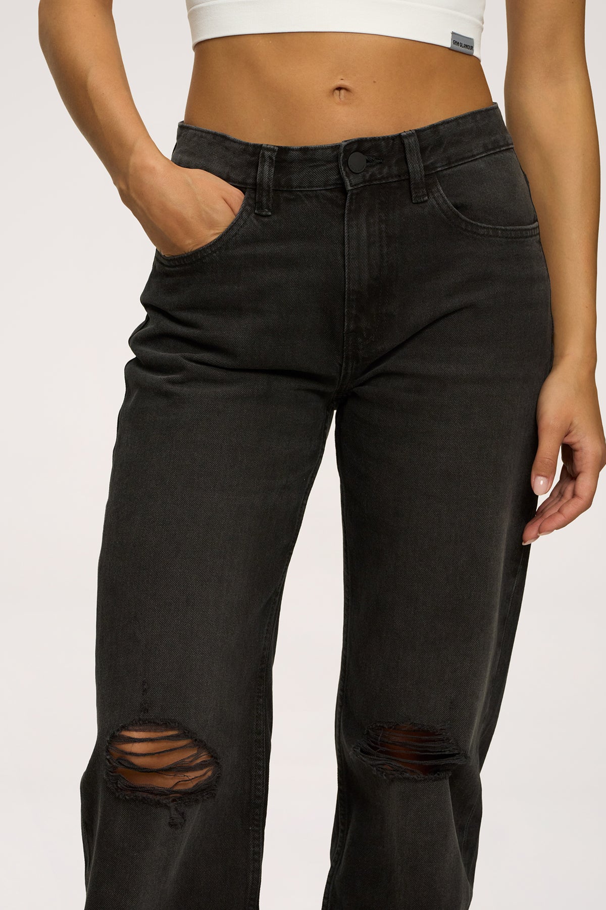 Wide relaxed jeans black