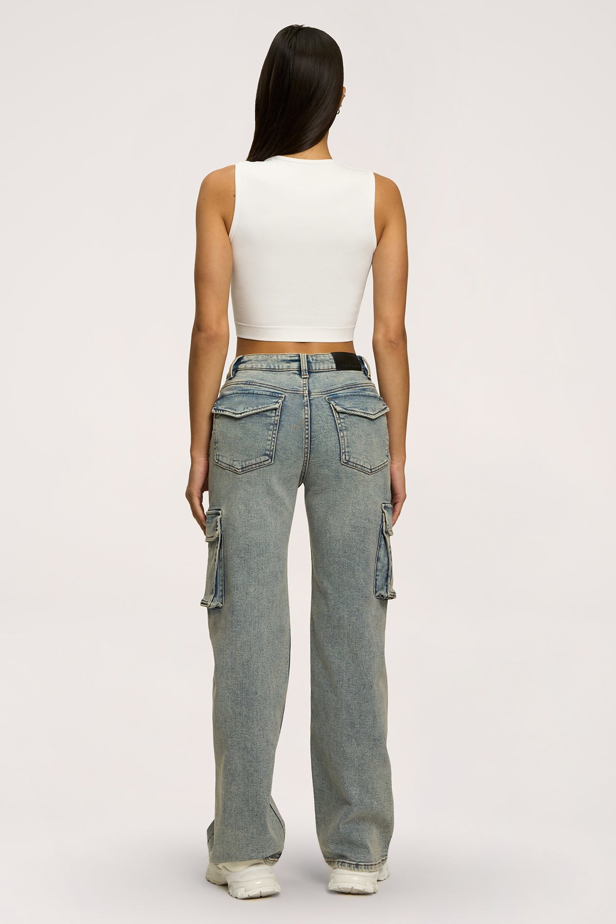Cargo jeans washed blue
