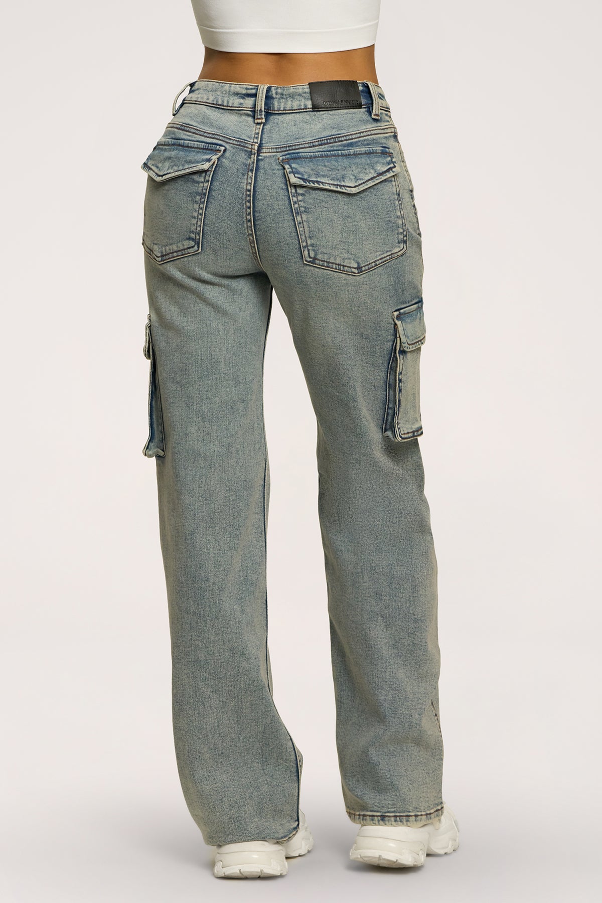 Cargo jeans washed blue