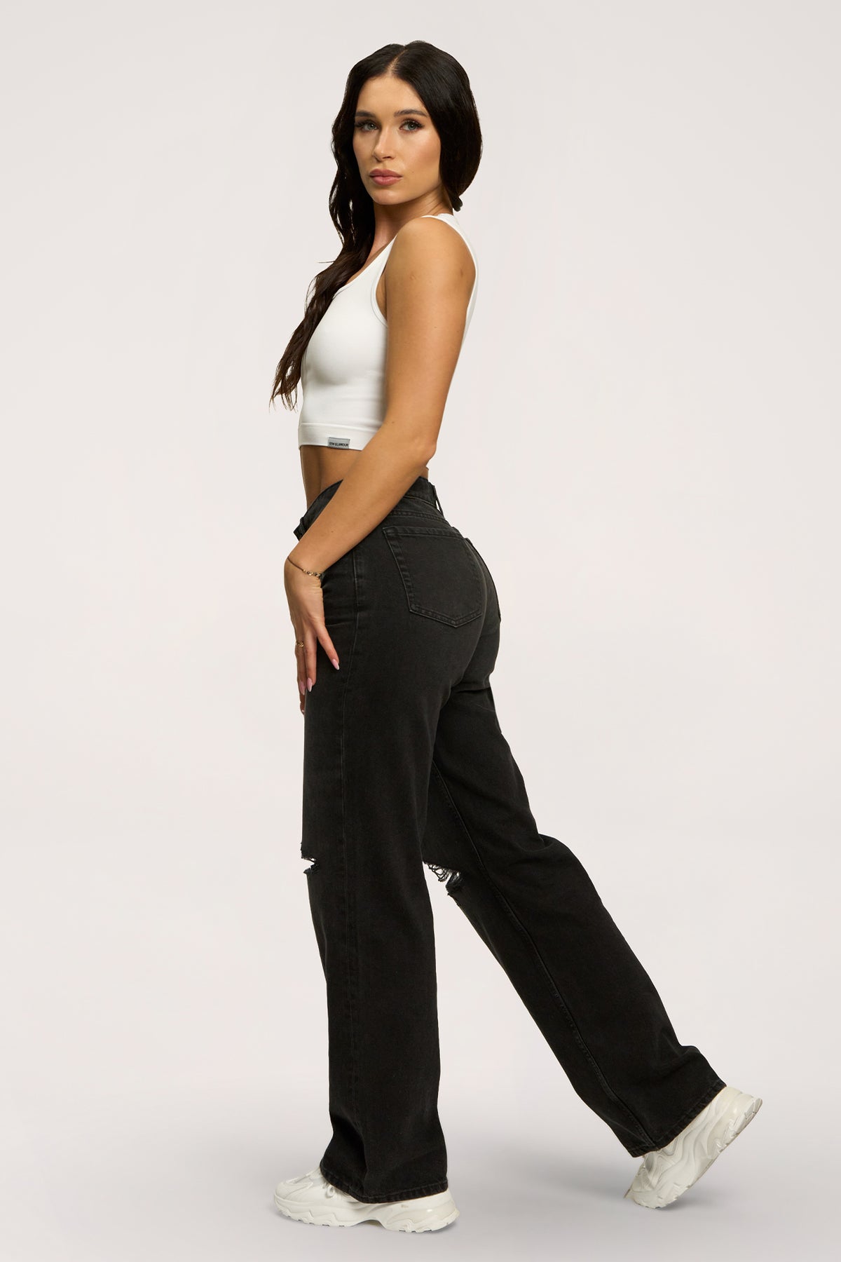 Wide relaxed jeans black