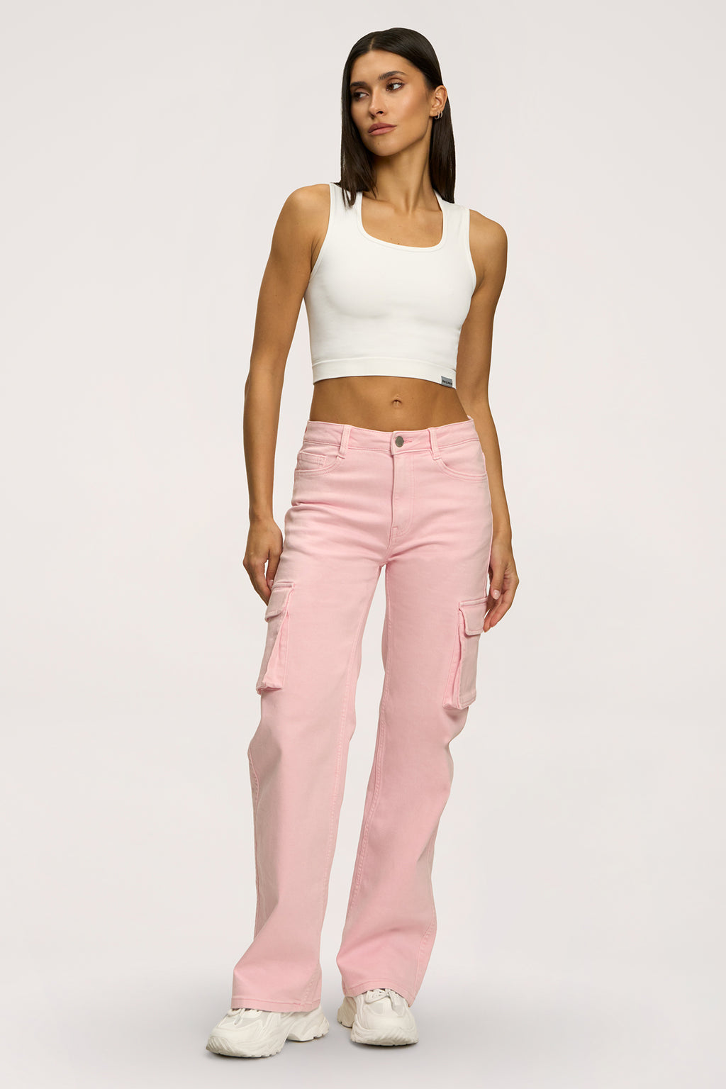 Cargo jeans light pink