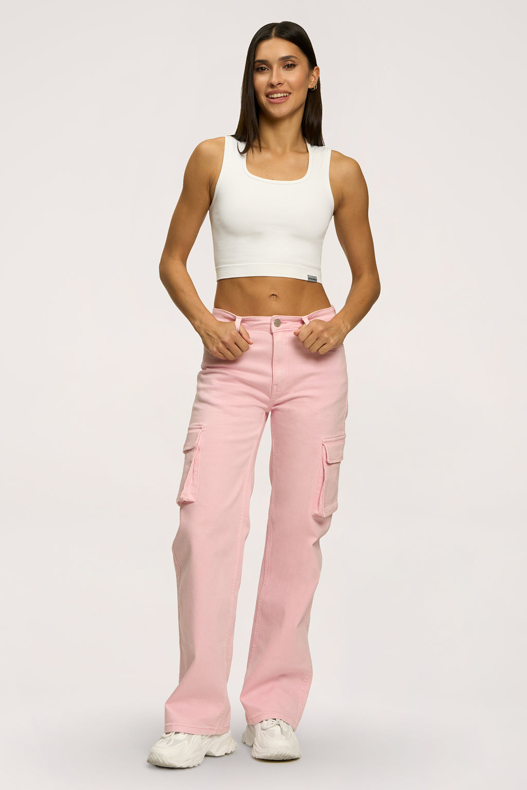 Cargo jeans light pink