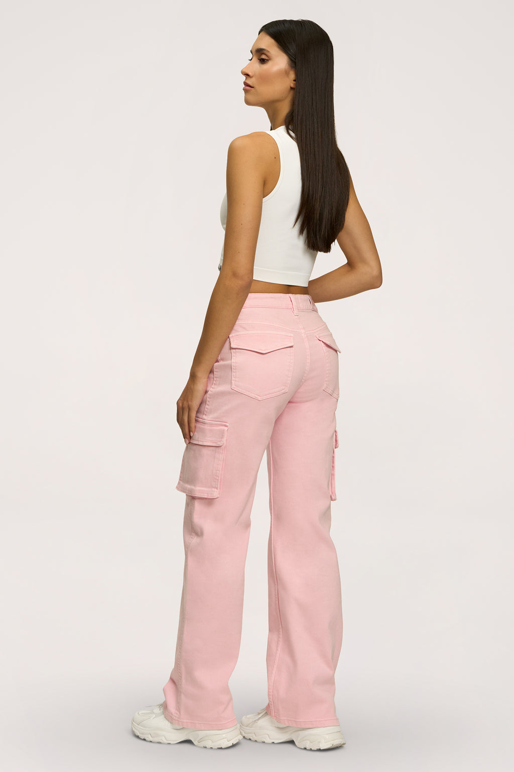 Cargo jeans light pink