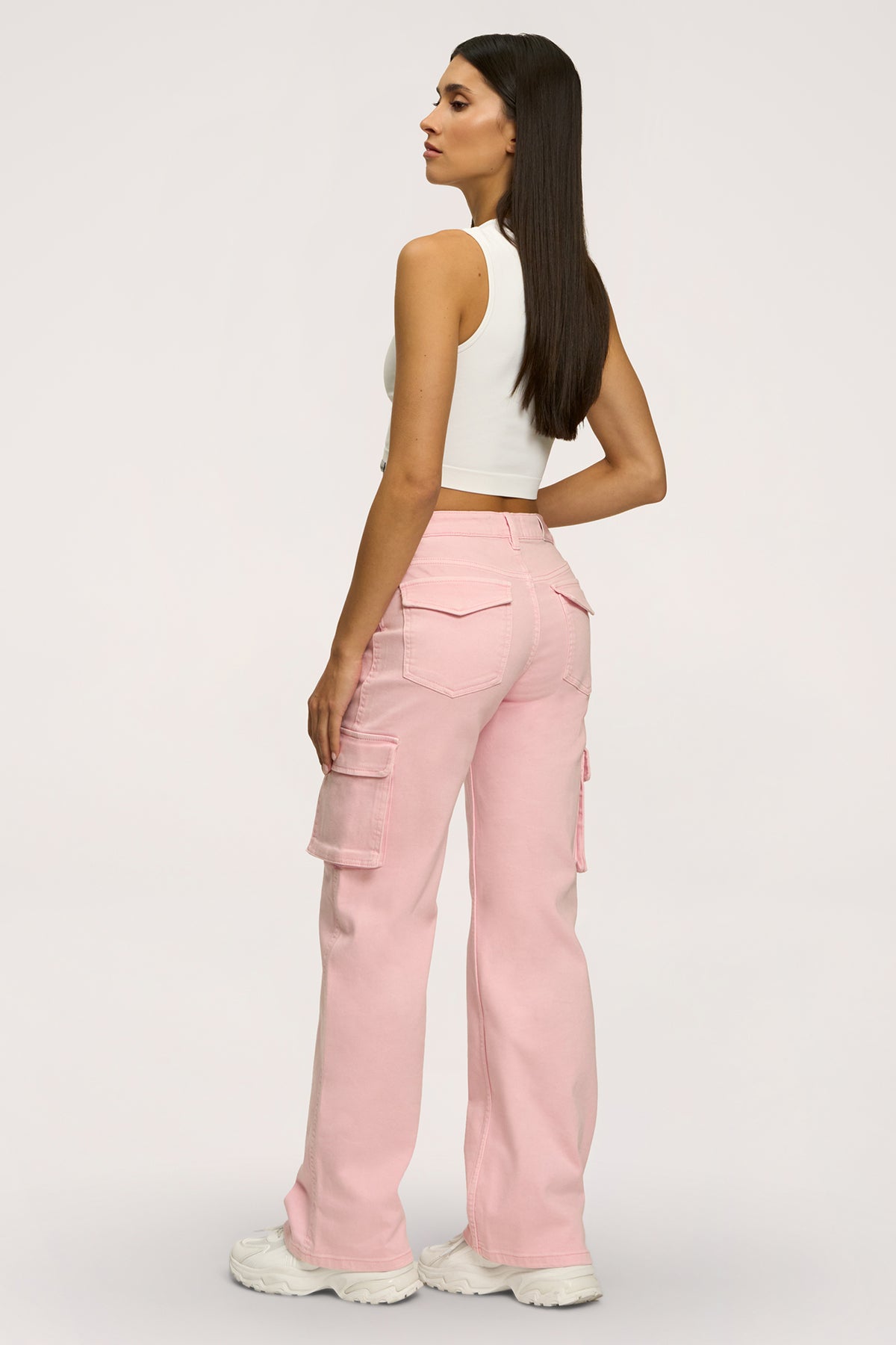 Cargo jeans light pink