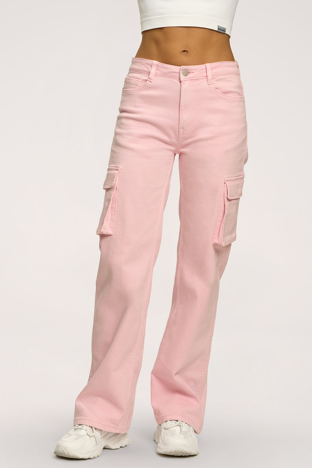 Cargo jeans light pink