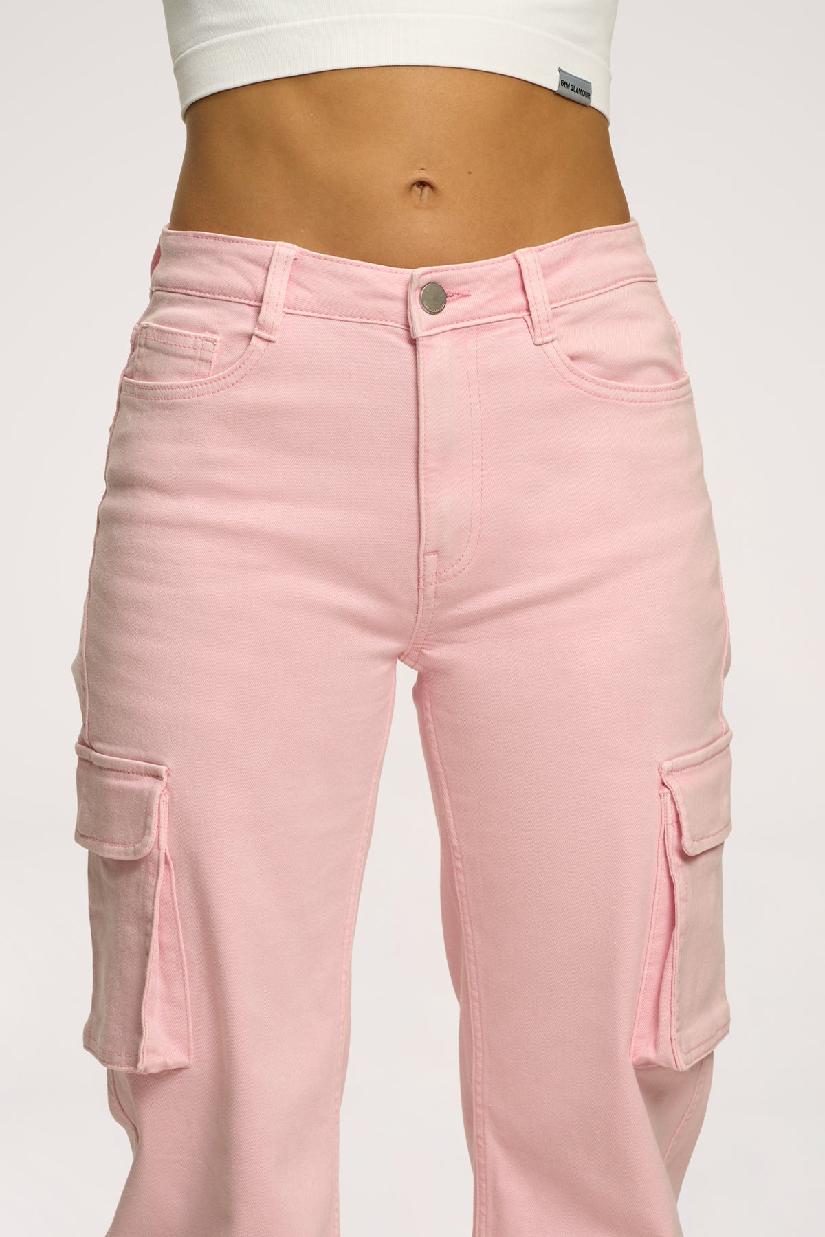 Cargo jeans light pink