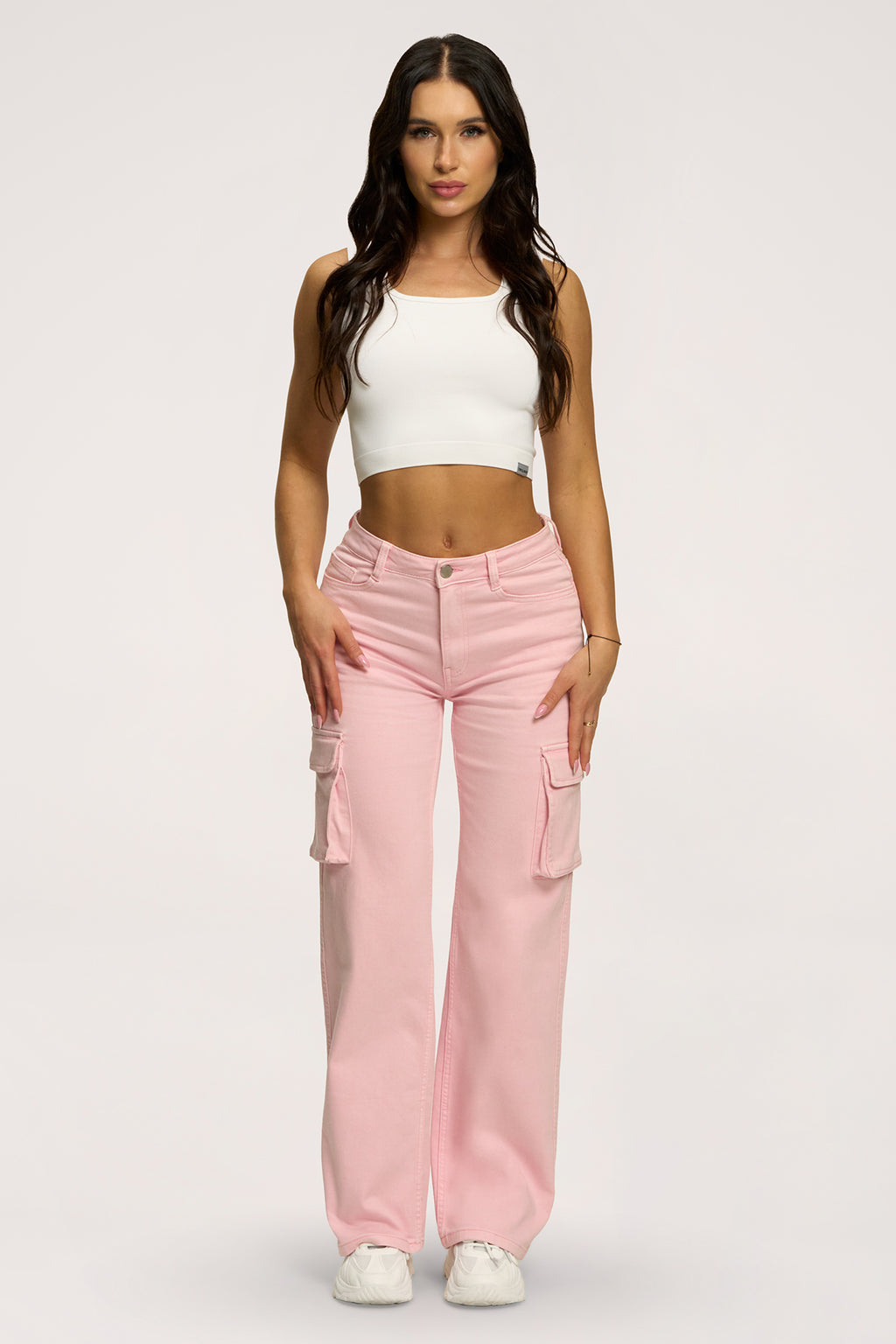 Cargo jeans light pink